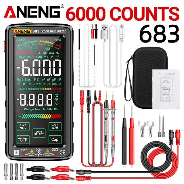 Multimeter met anti-slip rubbercoating