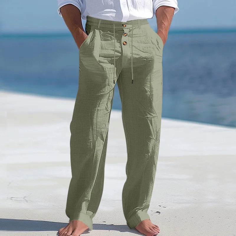 Stretch linnenmix broek heren – Extra bewegingsvrijheid