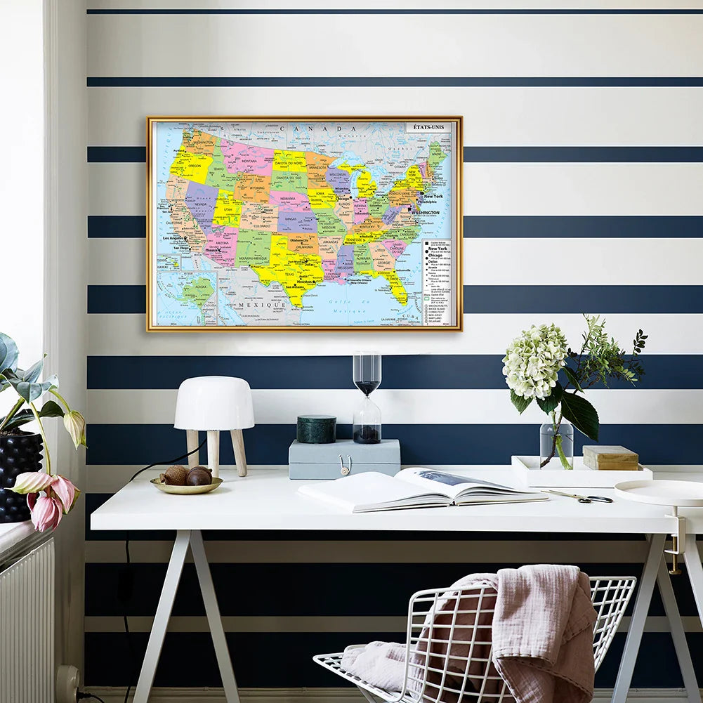 Wereldkaart op meerdere doeken – Artistieke compositie