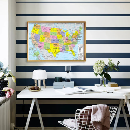 Wereldkaart op meerdere doeken – Artistieke compositie