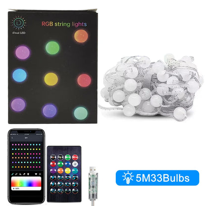 Licht slinger met witte bolletjes – Tijdloos en fris