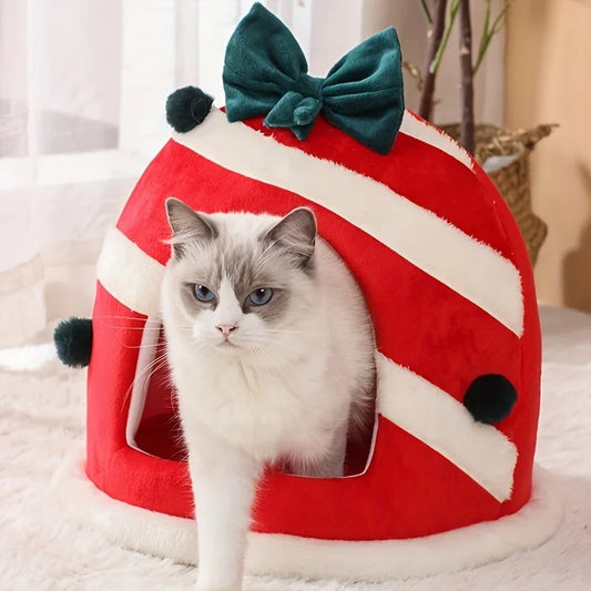 Zachte ronde kattenmand groot – Perfect voor koude dagen