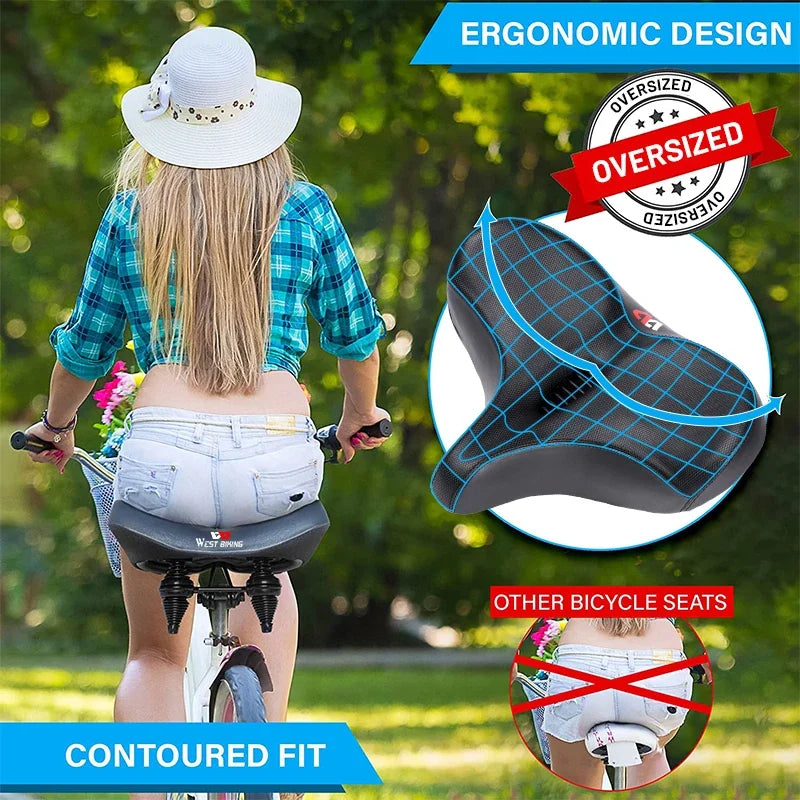 Fietszadel met extra comfort voor lange ritten