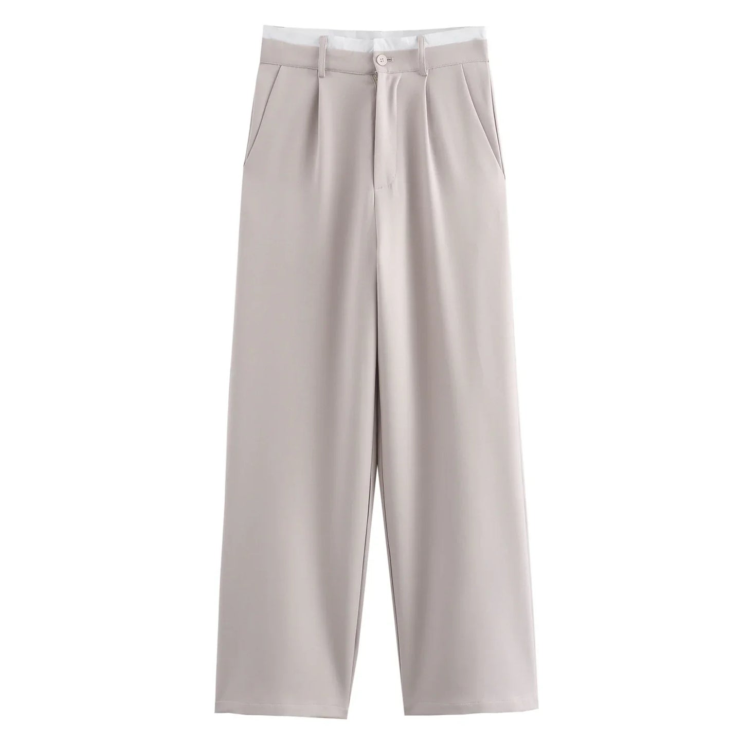 Bruiloft broekpak dames in taupe – Rustige klasse