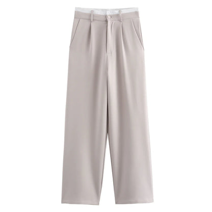 Bruiloft broekpak dames in taupe – Rustige klasse