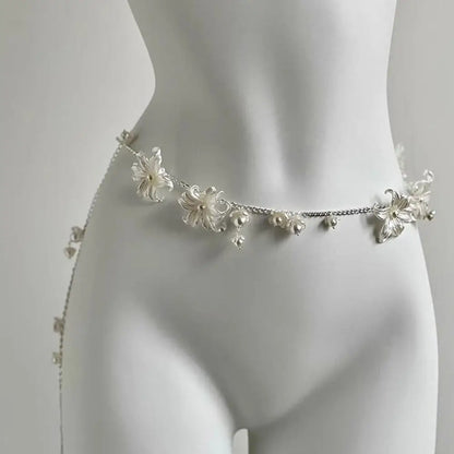 Gevlochten damesriem met leeraccent