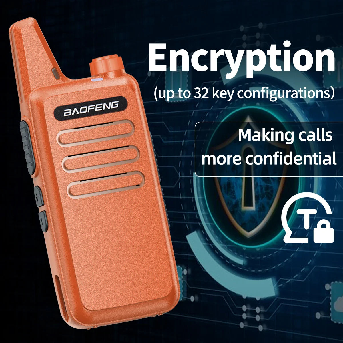 Walkie talkie met riemclip en volumeknop
