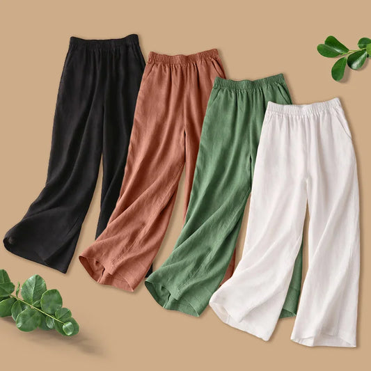 C&A linnen broek dames met strikband – Vrouwelijk accent