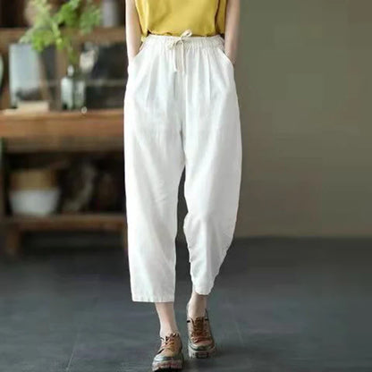 H&M linnen broek dames met bandplooien – Voor een nette look
