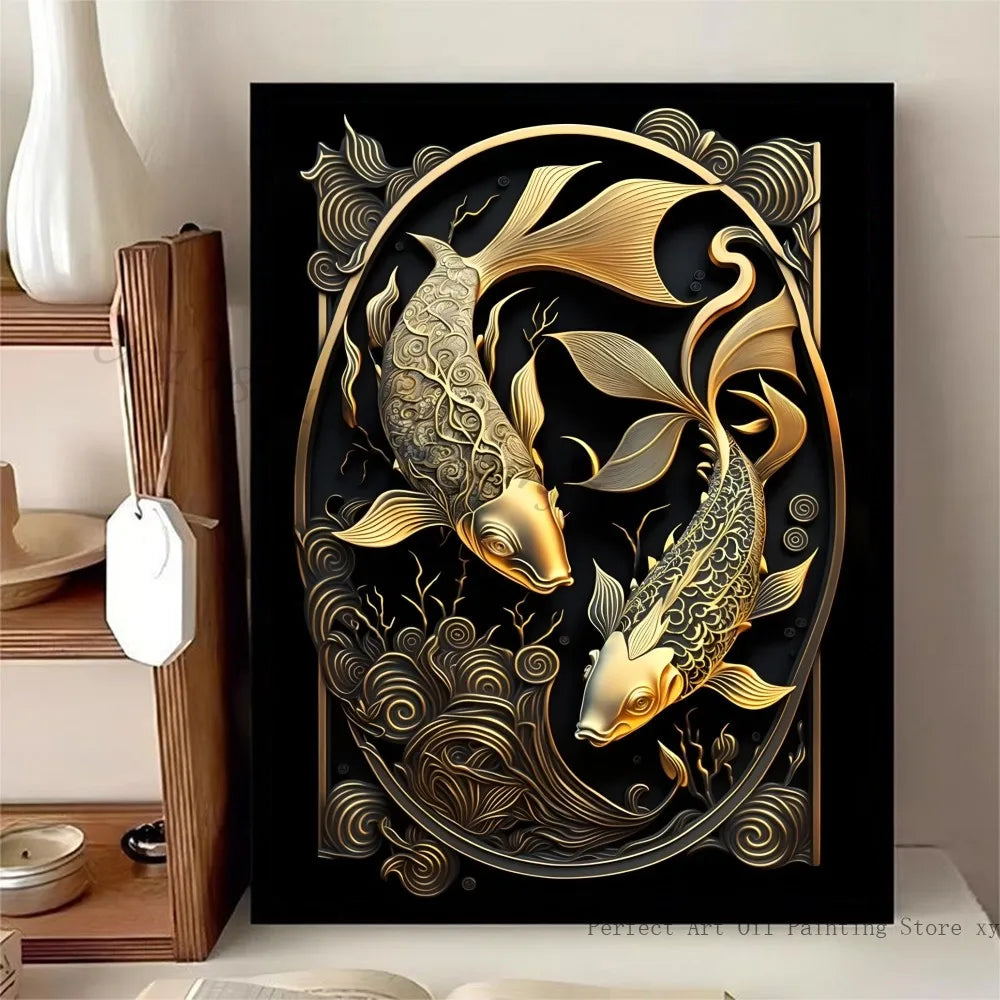 Wandposter met bloemen in vaas