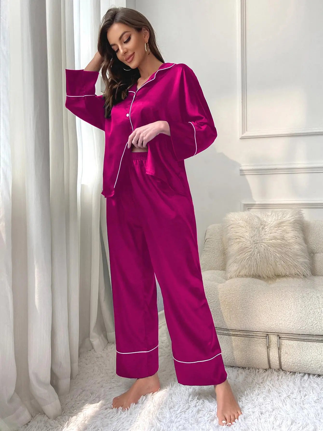 Dames pyjama set van zachte jersey stof