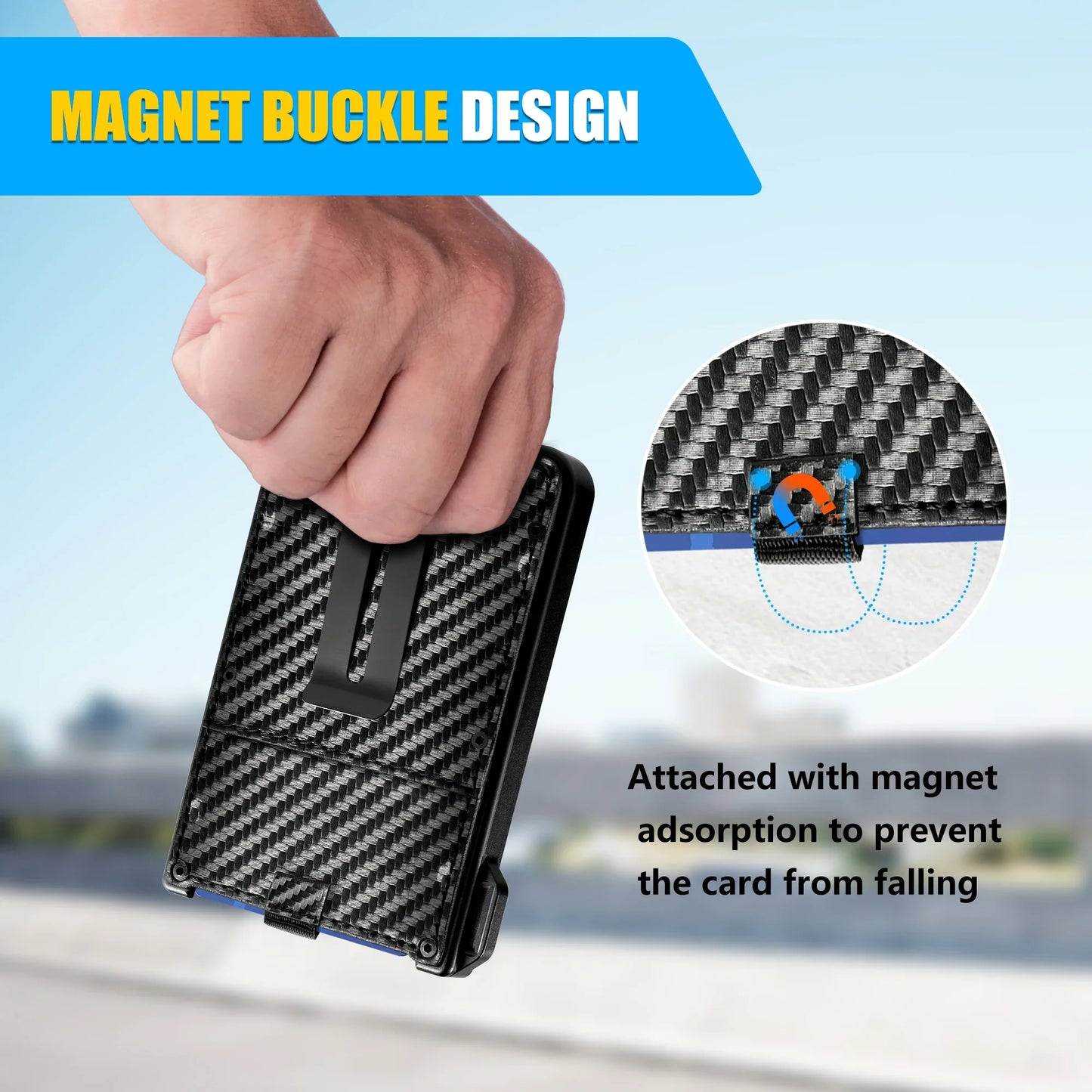Kaart houder met ruimte voor muntgeld – 2-in-1 ontwerp