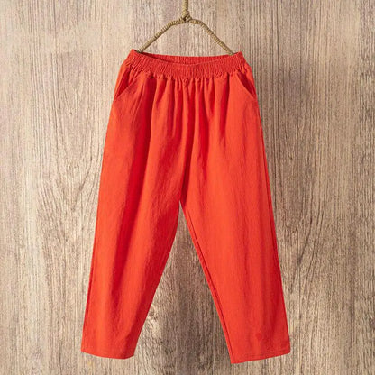 Linnen broeken dames met wijde pijpen – Relaxed fit