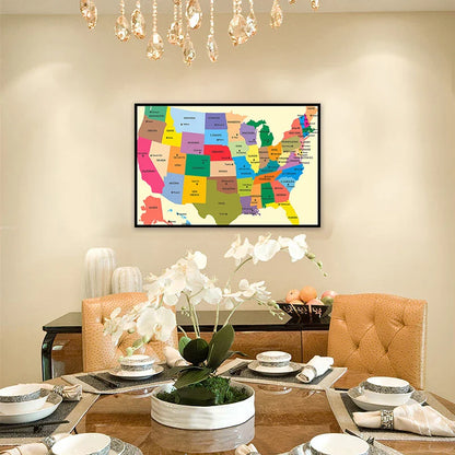 Wanddecoratie wereldkaart in Scandinavische stijl