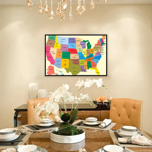 Wanddecoratie wereldkaart in Scandinavische stijl