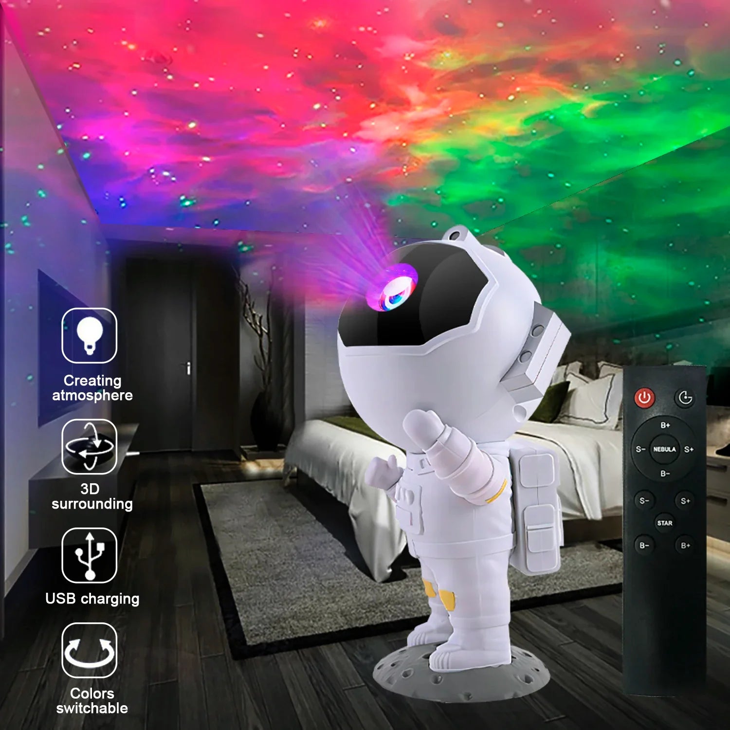 Bluetooth sterrenhemel projector met muziek