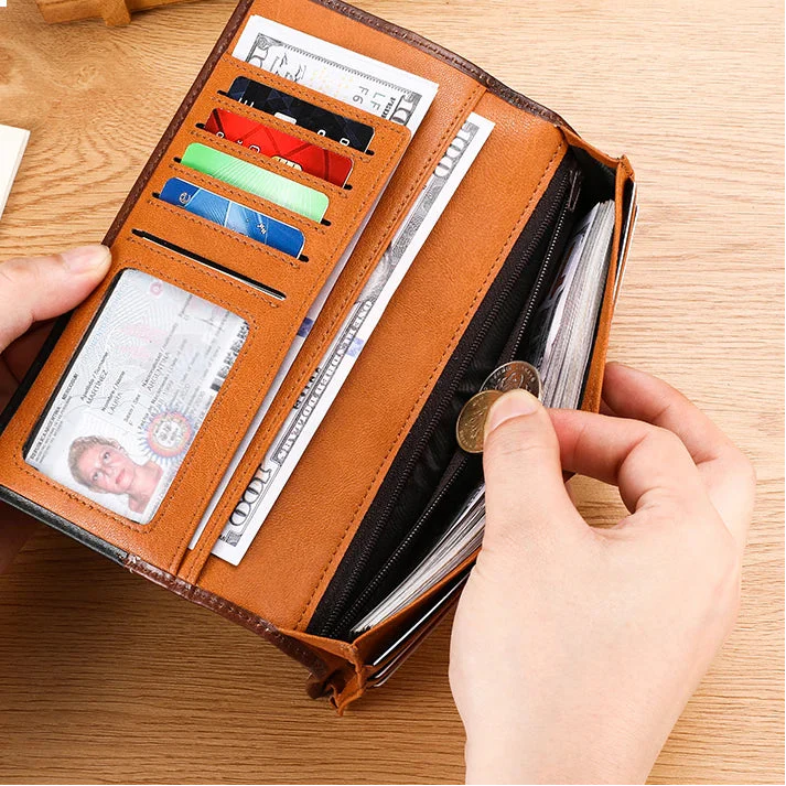 Compacte herenportemonnee leer met RFID – Veilig en stijlvol