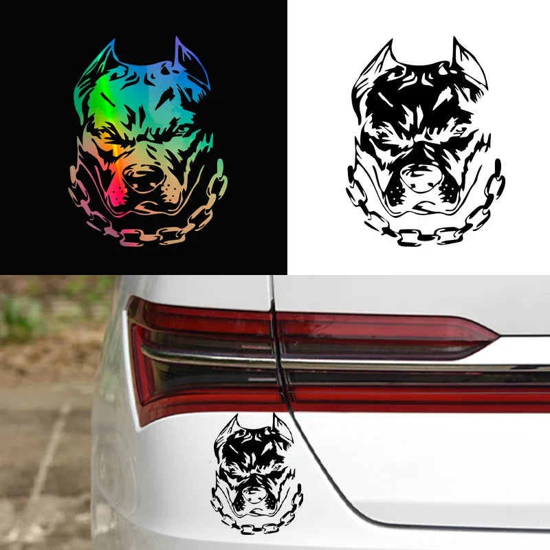 Auto stickers - Stoere Pitbull achterruit ontwerp voor een krachtige uitstraling
