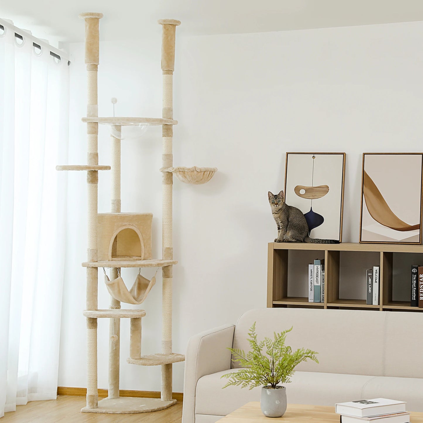 Kattenkrabpaal XXL met huisjes en platformen – Compleet speelstation