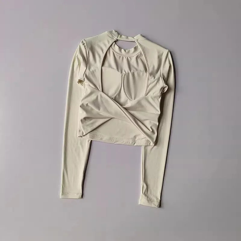 Hippe yoga kleding met open rug top