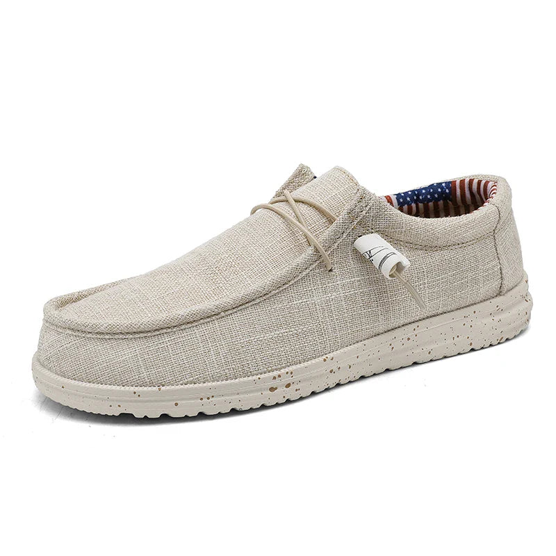 Heren canvas sneakers met zomerse veters