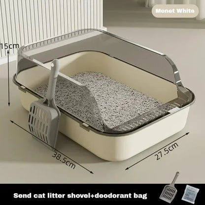 Grote kattenbak met filterdeksel – Minder geur in huis
