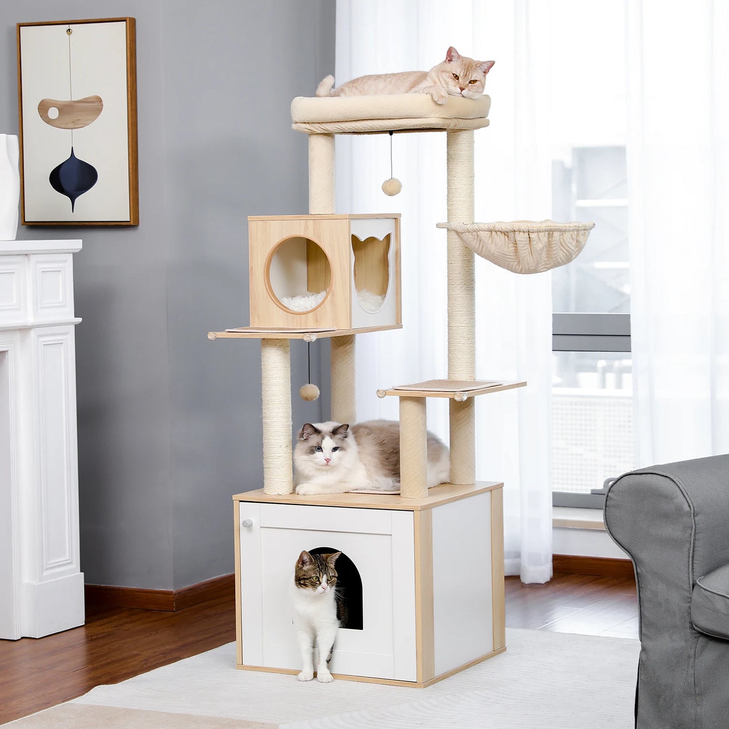 Design krabpaal met hout – Elegant en robuust