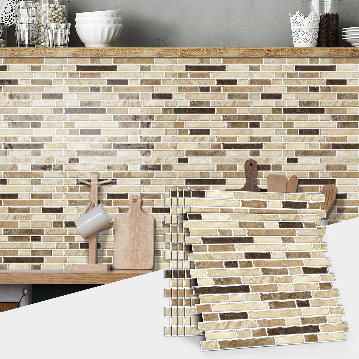 Gouden accenten in mozaiek tegels – Luxe afwerking