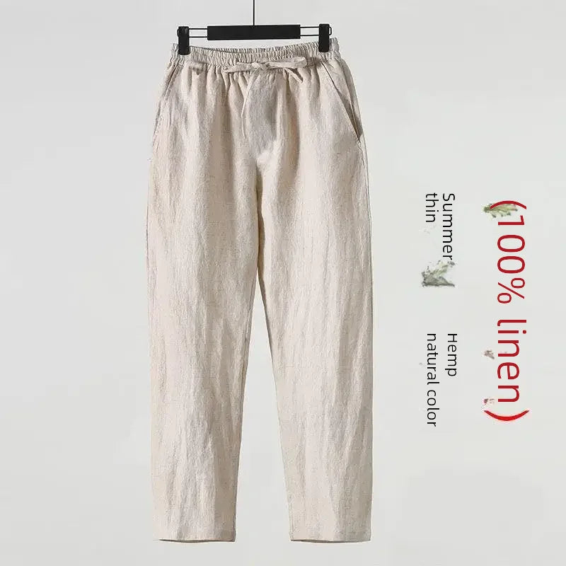 Donkerblauwe linnen broek voor mannen – Tijdloze elegantie