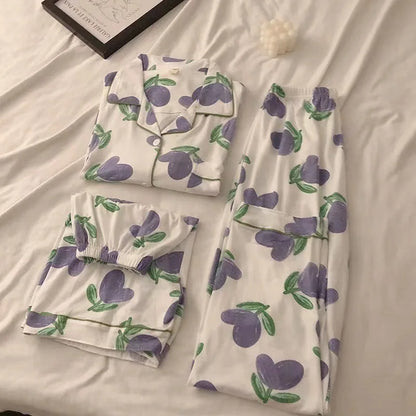 Dames pyjama katoen met stretch