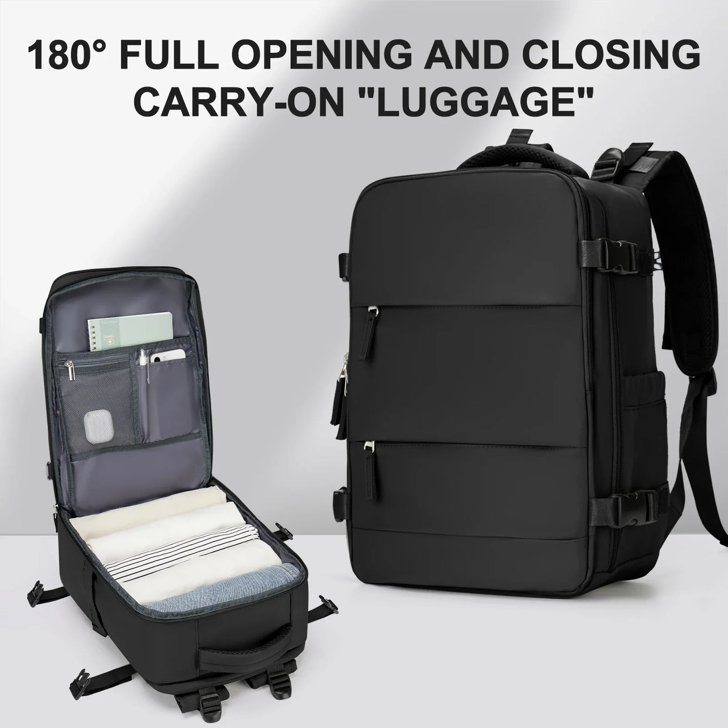 Moderne rugzak als handbagage met laptophouder