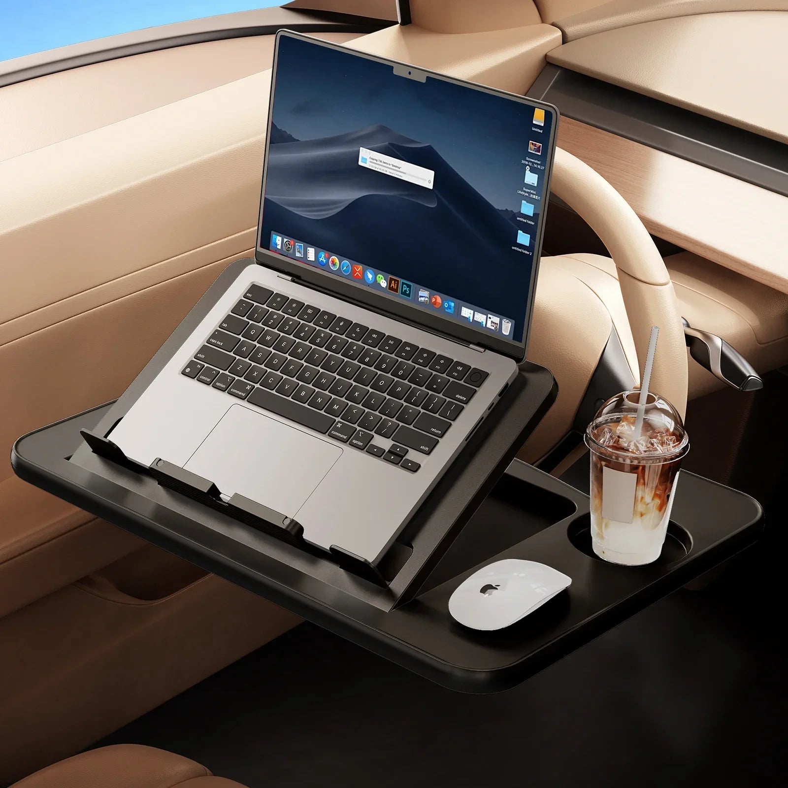 Dunne laptopstandaard voor compacte bureaus