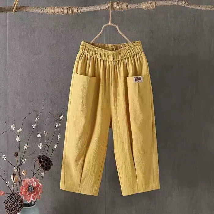 Linnen broek dames met plooidetail – Klassiek en vrouwelijk