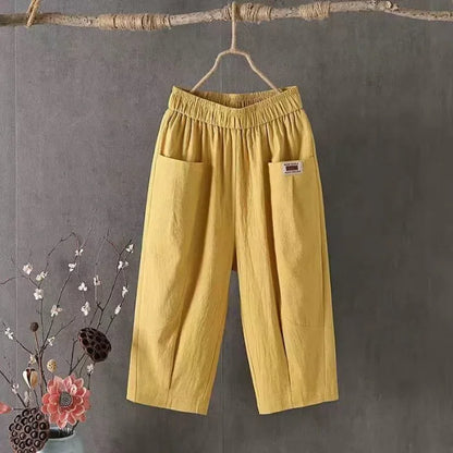Linnen broek dames met plooidetail – Klassiek en vrouwelijk