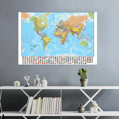 Houten wereldkaart wanddecoratie – Warm en uniek