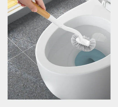Toiletborstel wit met houten detail – Scandinavische look