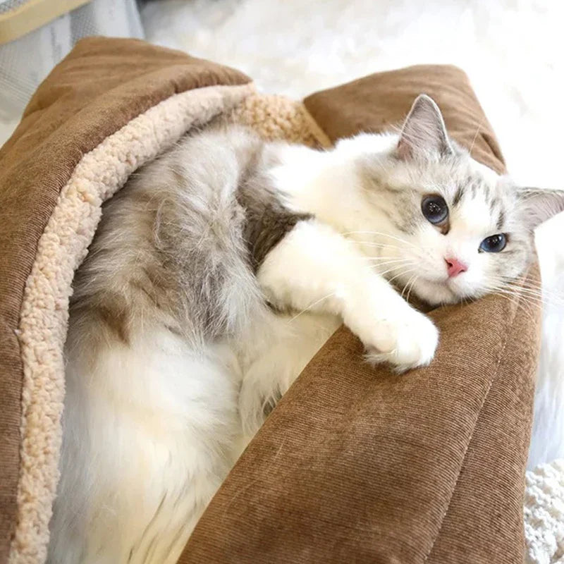 Grote ronde kattenmand met hoge zijkanten – Veilig gevoel