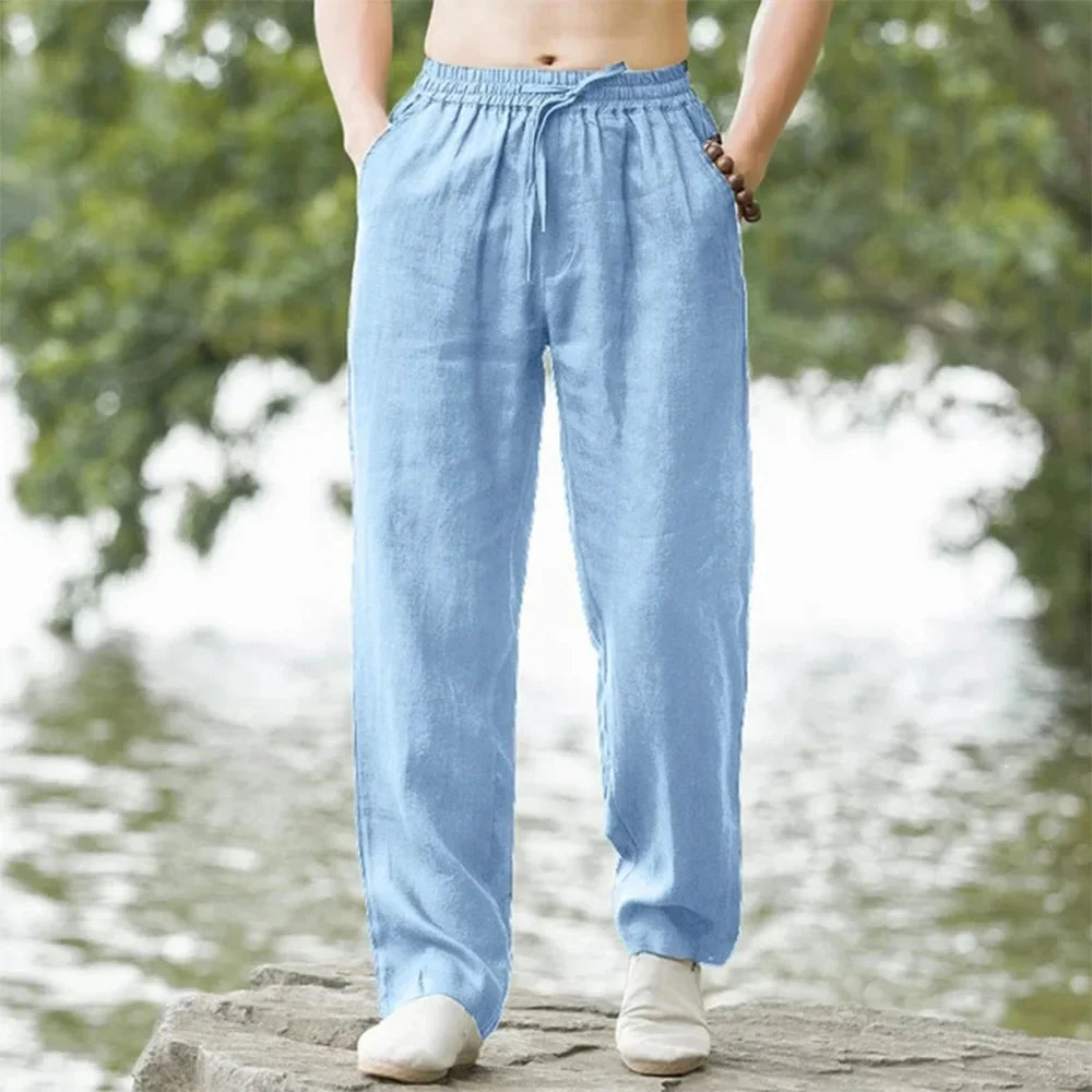 Linnen broek man voor op vakantie – Licht en kreukvrij