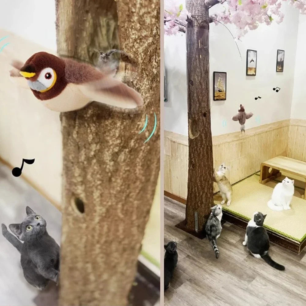 Pluche kattenspeelgoed met veertjes – Schattig en uitdagend