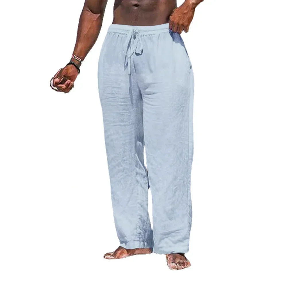 Donkerblauwe linnen broek voor mannen – Tijdloze elegantie