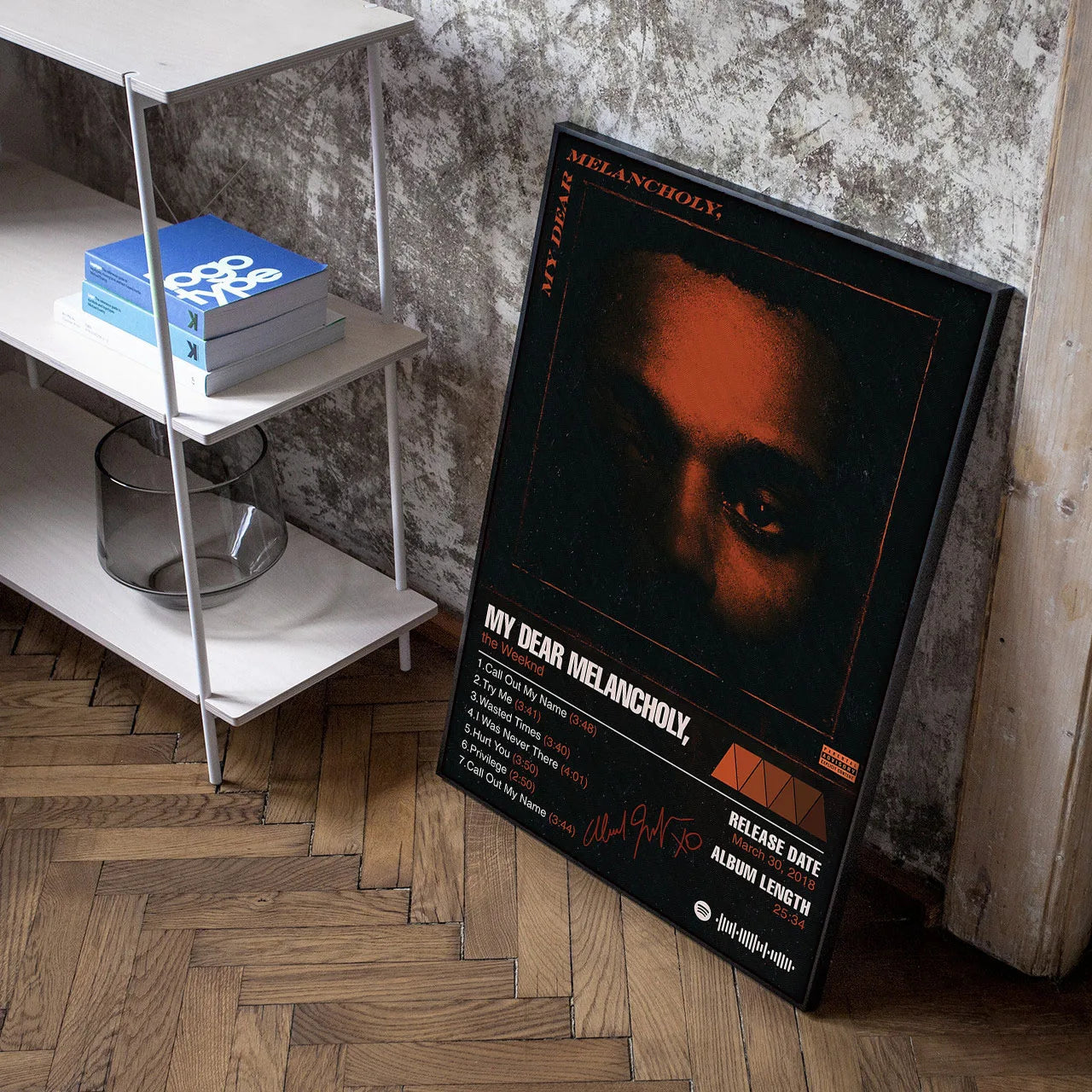 Wandposter met bloemen in vaas