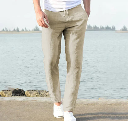 Donkerblauwe linnen broek voor mannen – Tijdloze elegantie