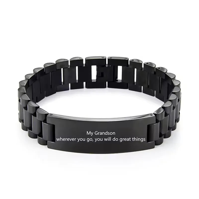 Armband met kleine tekstregel gegraveerd