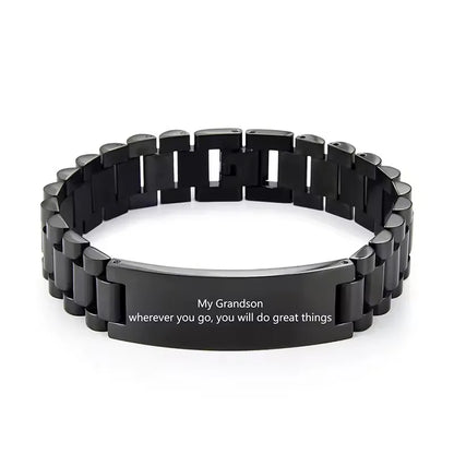 Armband met kleine tekstregel gegraveerd