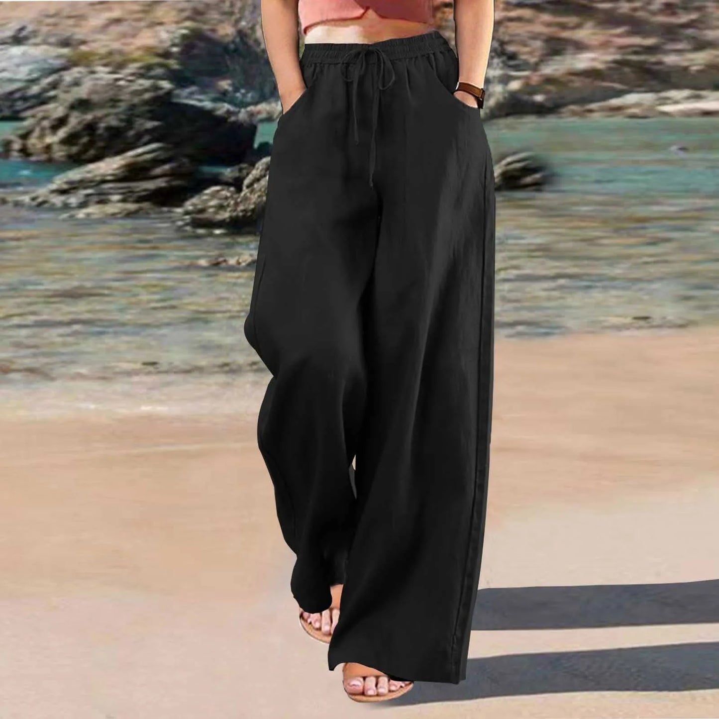 Linnen broek dames voor strand of stad – Veelzijdig model