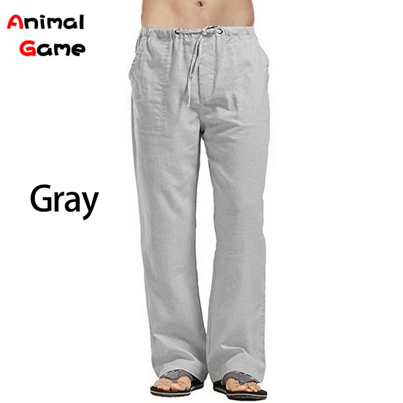 Zomerse linnen broek mannen met lichte wassing – Casual uitstraling