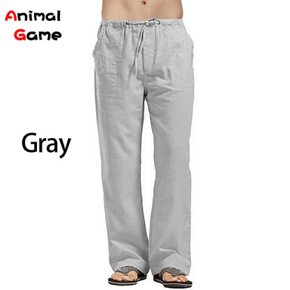 Zomerse linnen broek mannen met lichte wassing – Casual uitstraling