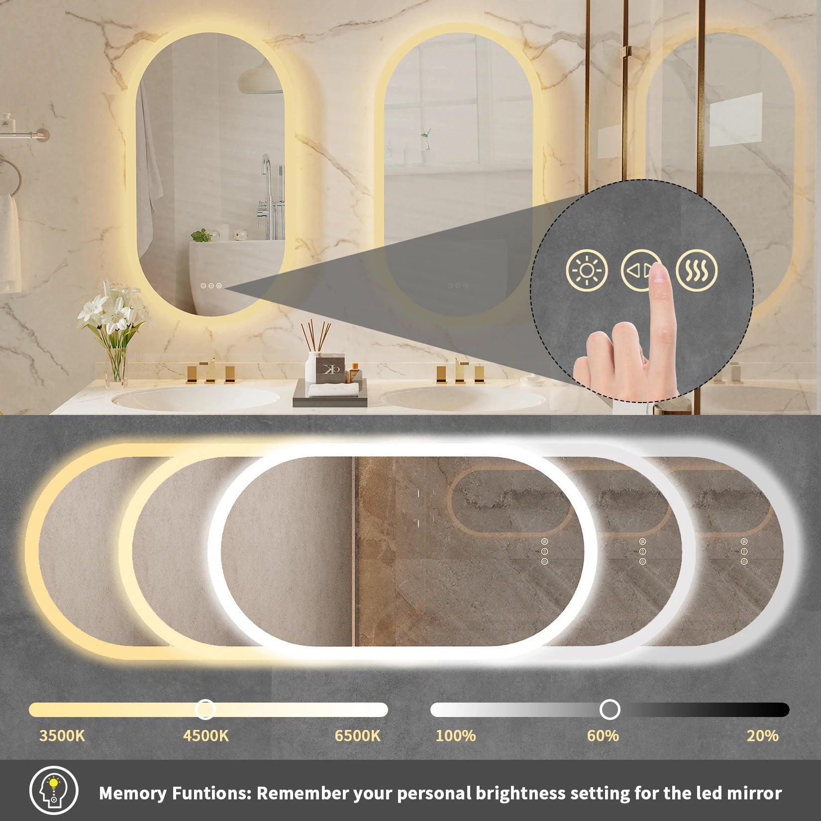 Make-up spiegel met sensor verlichting – Slim en energiezuinig