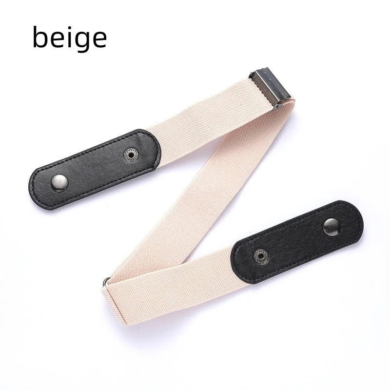 Riem in beige tint met houten gesp