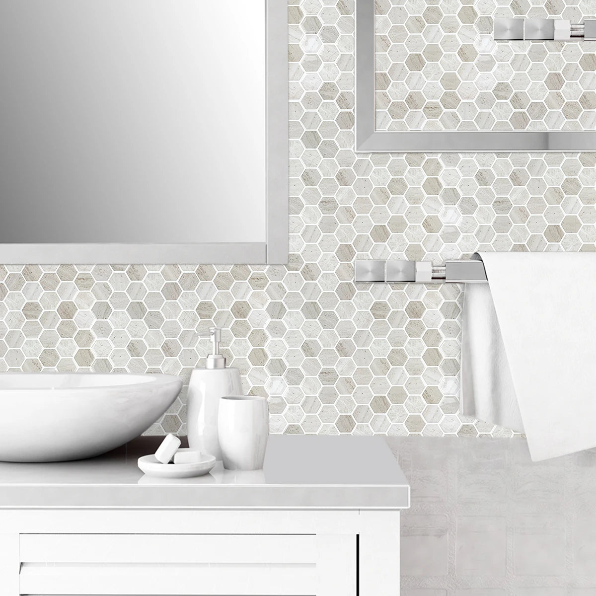 Badkamer mozaiek tegels met structuur – Antislip en chic